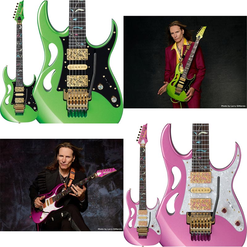 Ibanez】新たなSteve Vai Signature  Model「PIA3761」にEVG(エンヴィー・グリーン)カラーとPTP(パンサー・ピンク)カラーが登場！ | こちらイケベ新製品情報局